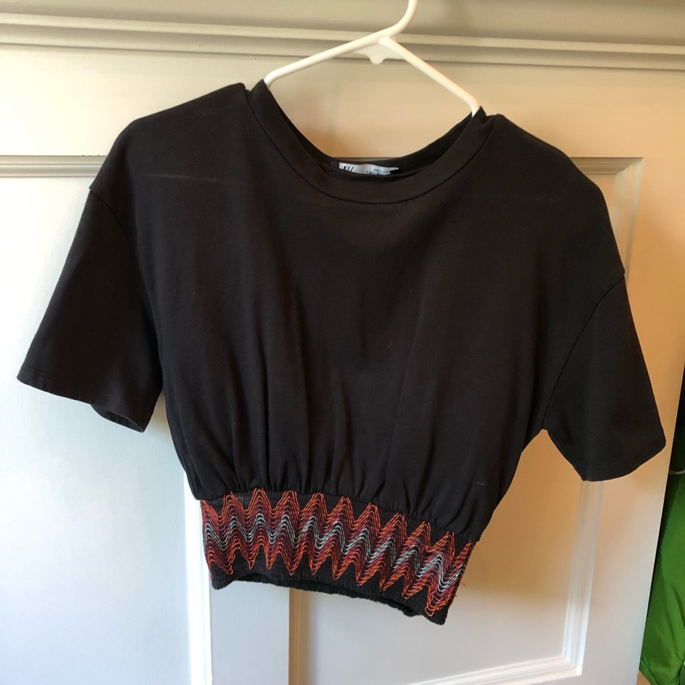 Zara crop top with threaded detail